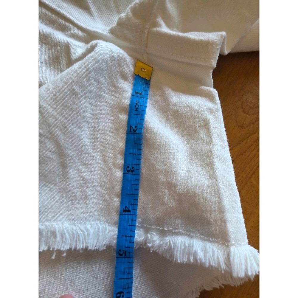 Judy Blue White Distressed High Waist Denim Shorts Rigid Front Stretch Back 1XL - Picture 10 of 11